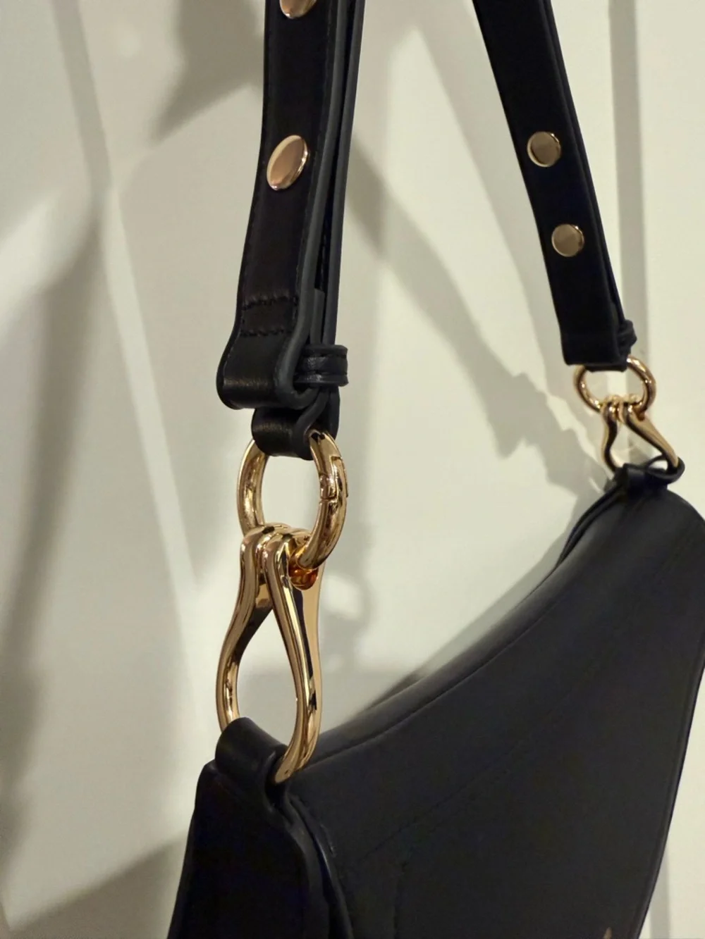 JW PEI Black Crescent Shoulder Bag with Gold Hardware - Picture 2 of 4